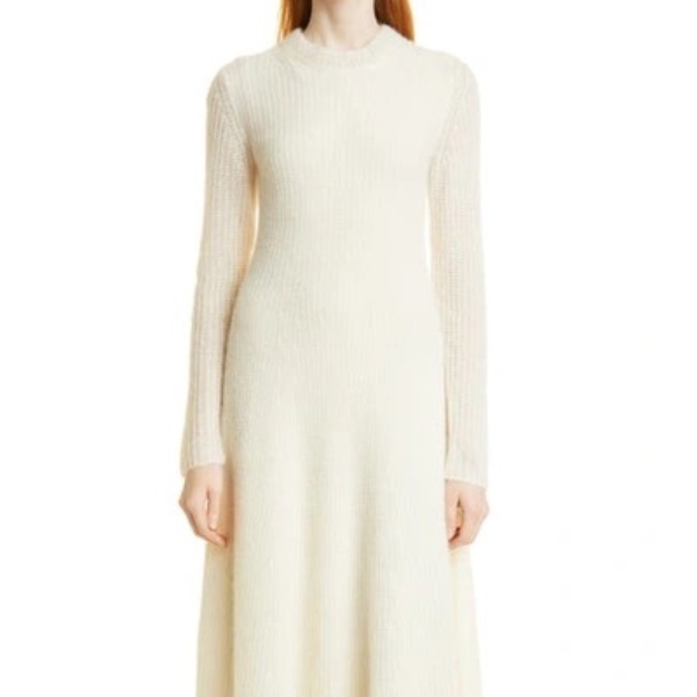 Vince Long Sleeve Rib Alpaca & Merino Wool Blend Sweater Dress